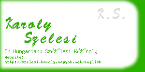 karoly szelesi business card